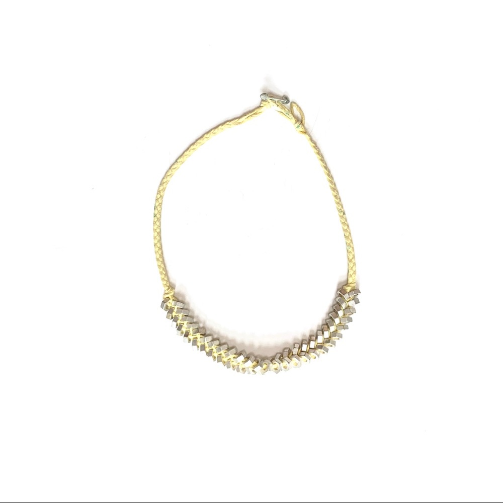URBAN OUTFITTERS | BOHO GEOMETRIC BOLTS SUEDE WOVEN/KNOTTED UNIQUE NECKLACE
